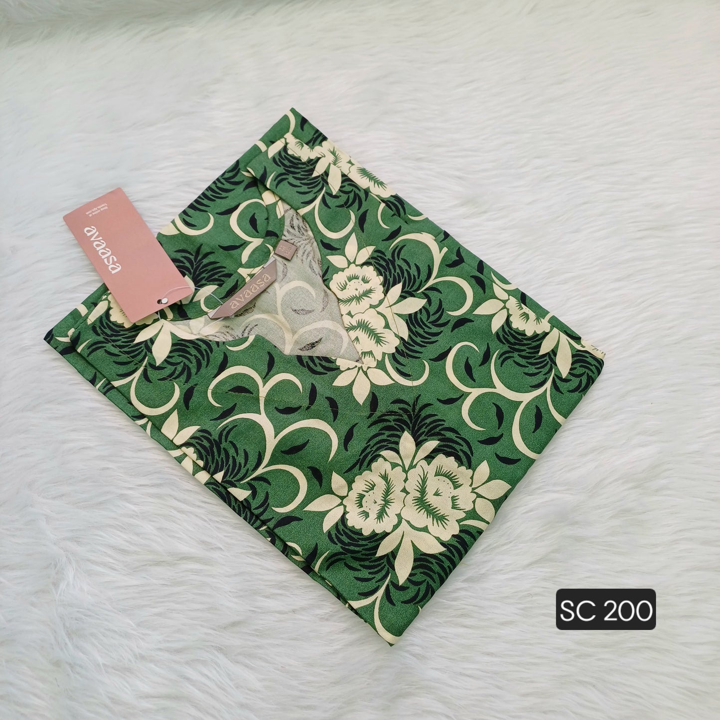 GREEN AND BLACK KURTI