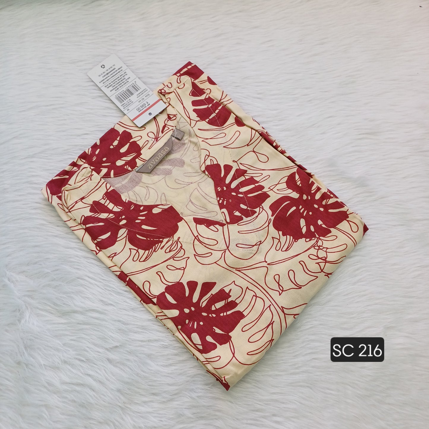 IVORY RED KURTI