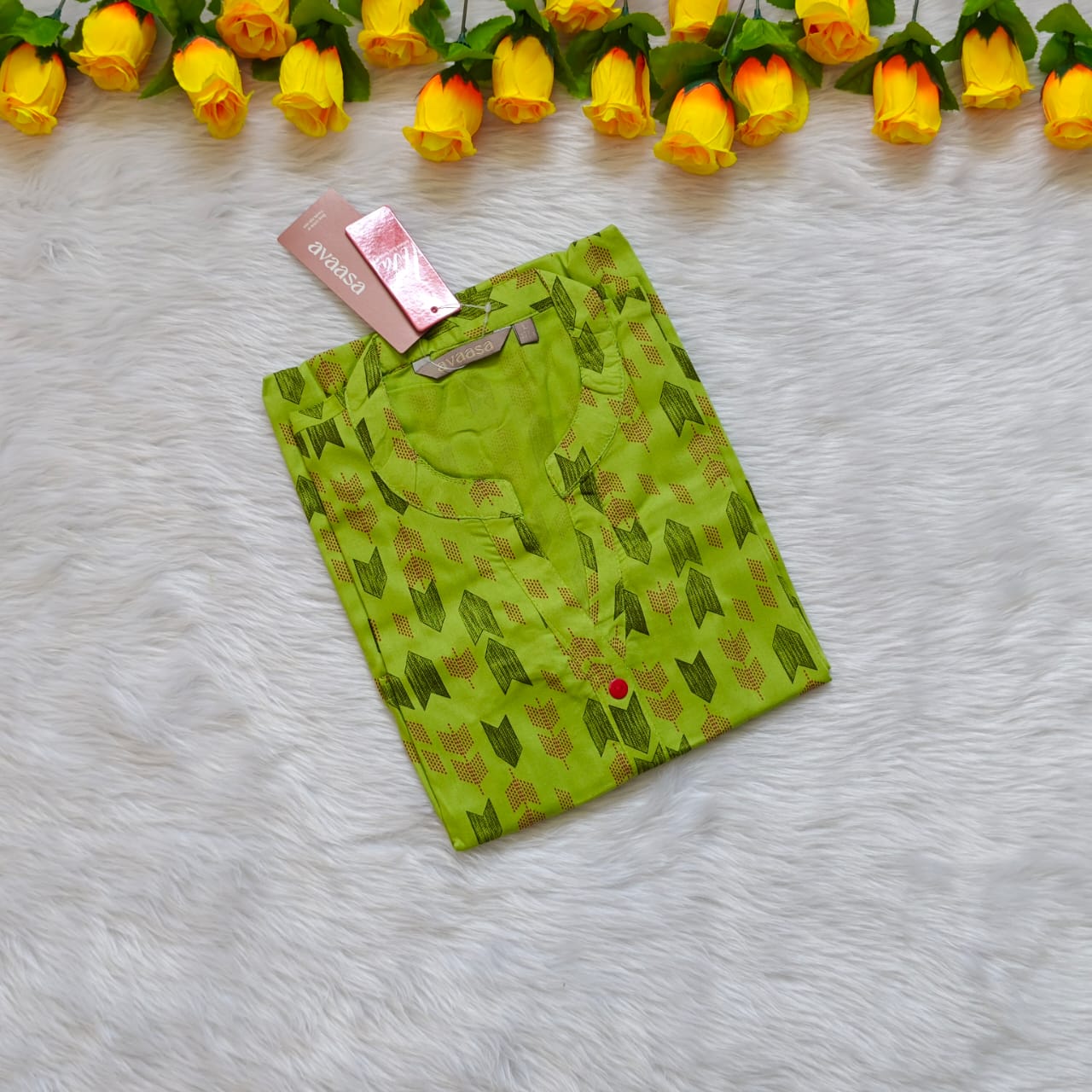 LEAF GREEN KURTI