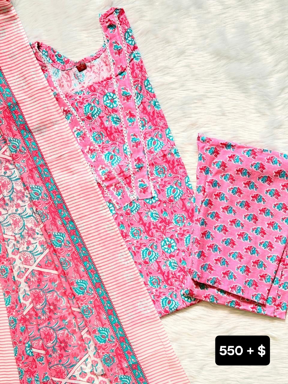 BABY PINK COTTON SET