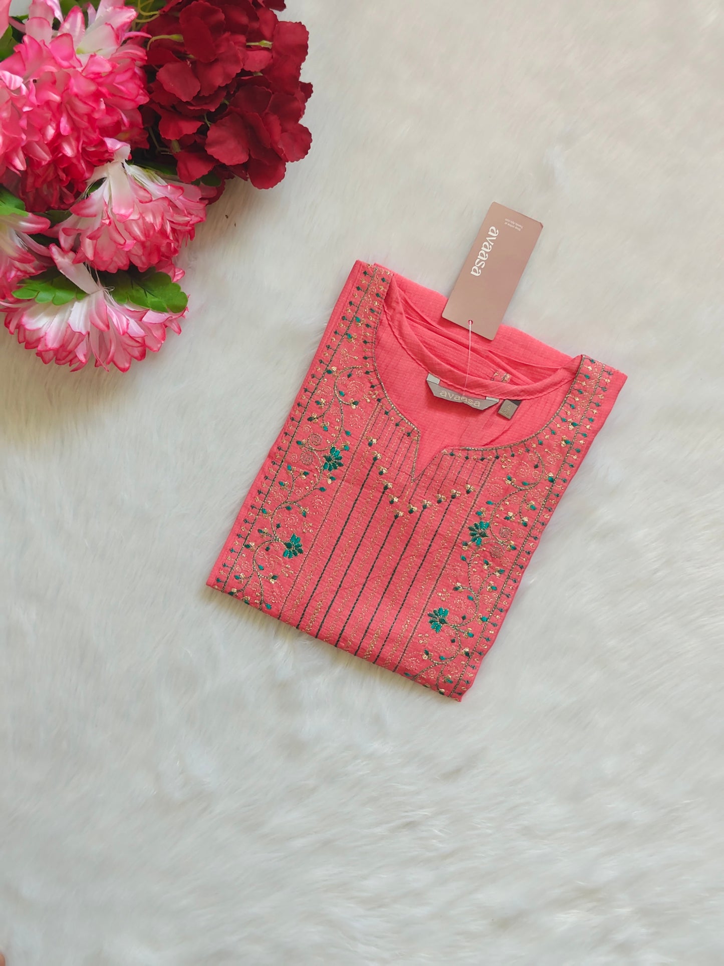 PINK EMBRO KURTI
