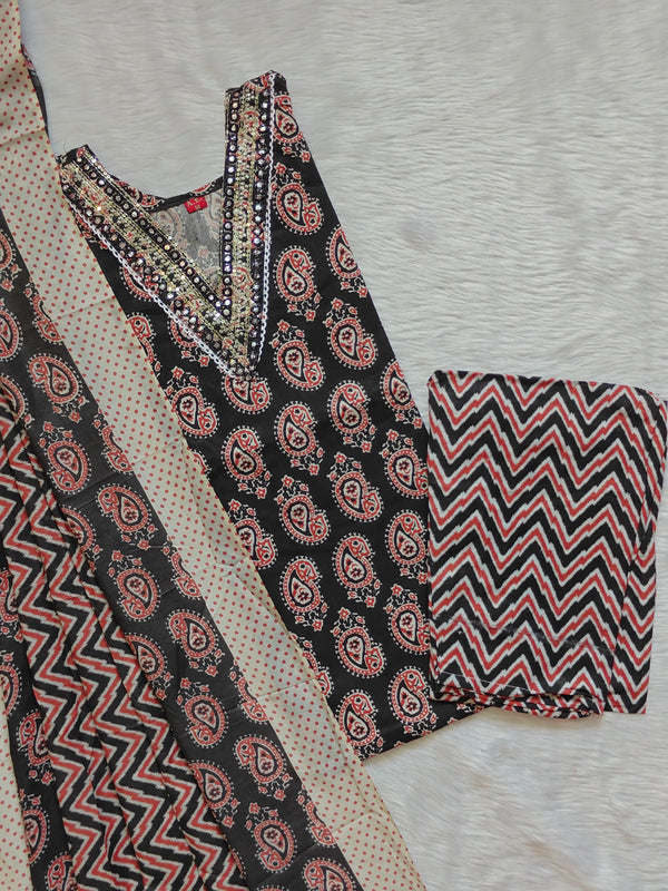 BLACK MAANGA COTTON SET