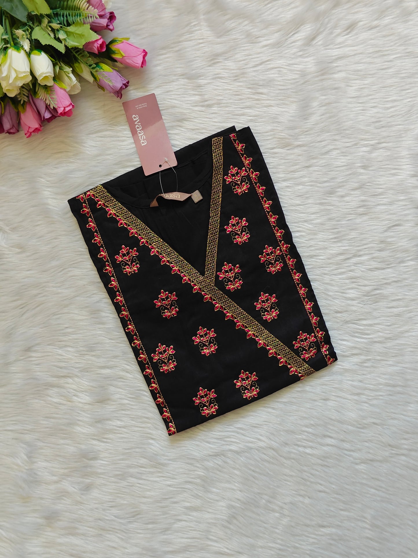 BLACK EMBRO KURTI