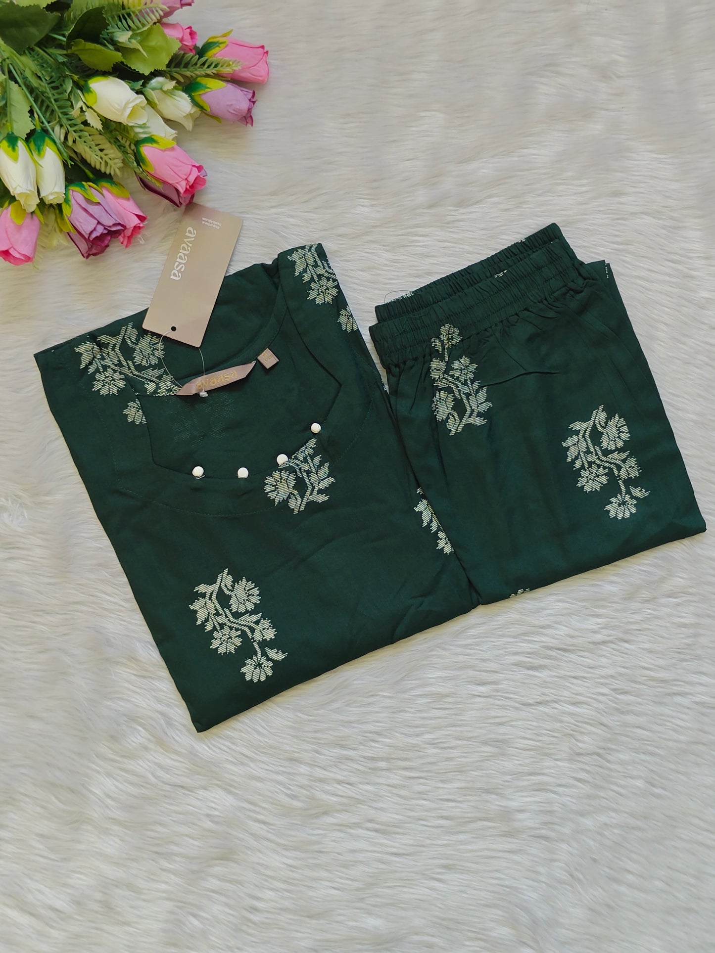 DARK GREEN RAYON CORD