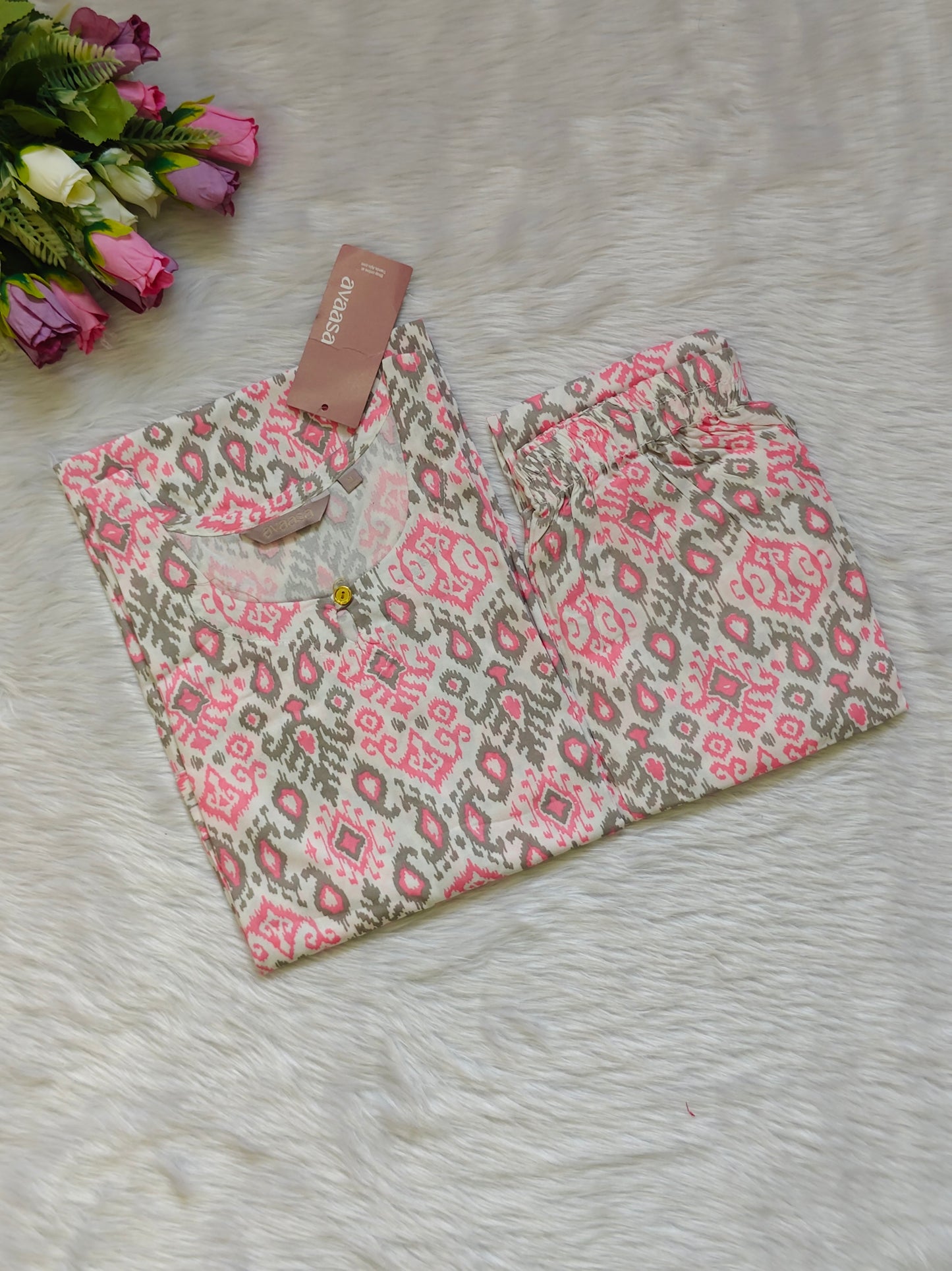 WHITE PINK RAYON CORD
