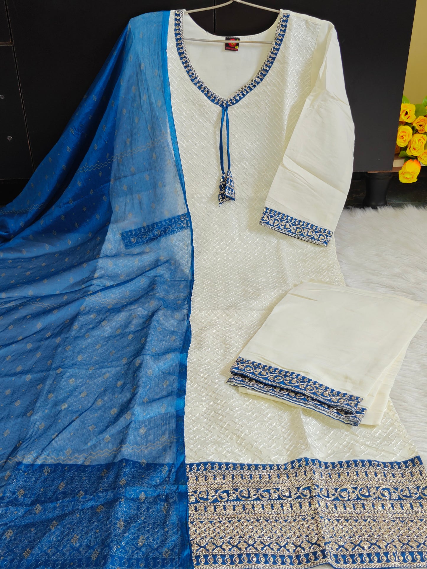 WHITE BLUE COMBO SET