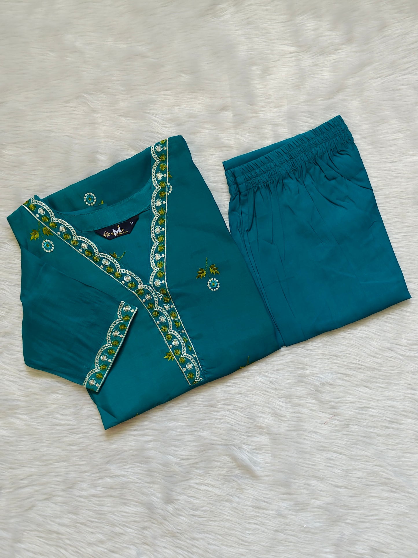 PEACOCK BLUE MULMUL CORD