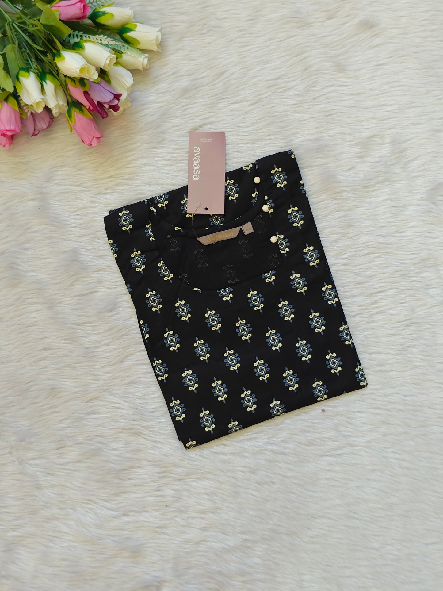 BLACK IKAT KURTI