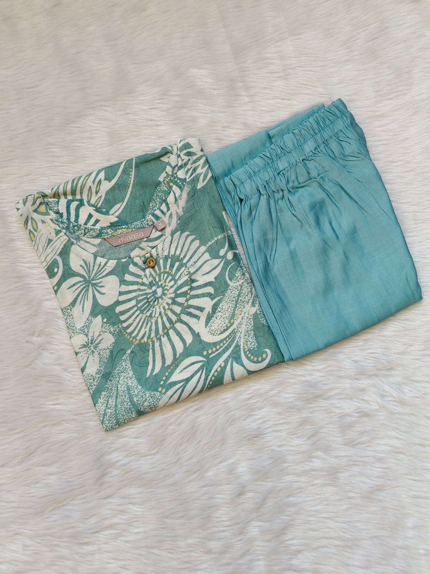 SEA GREEN WHITE CORD