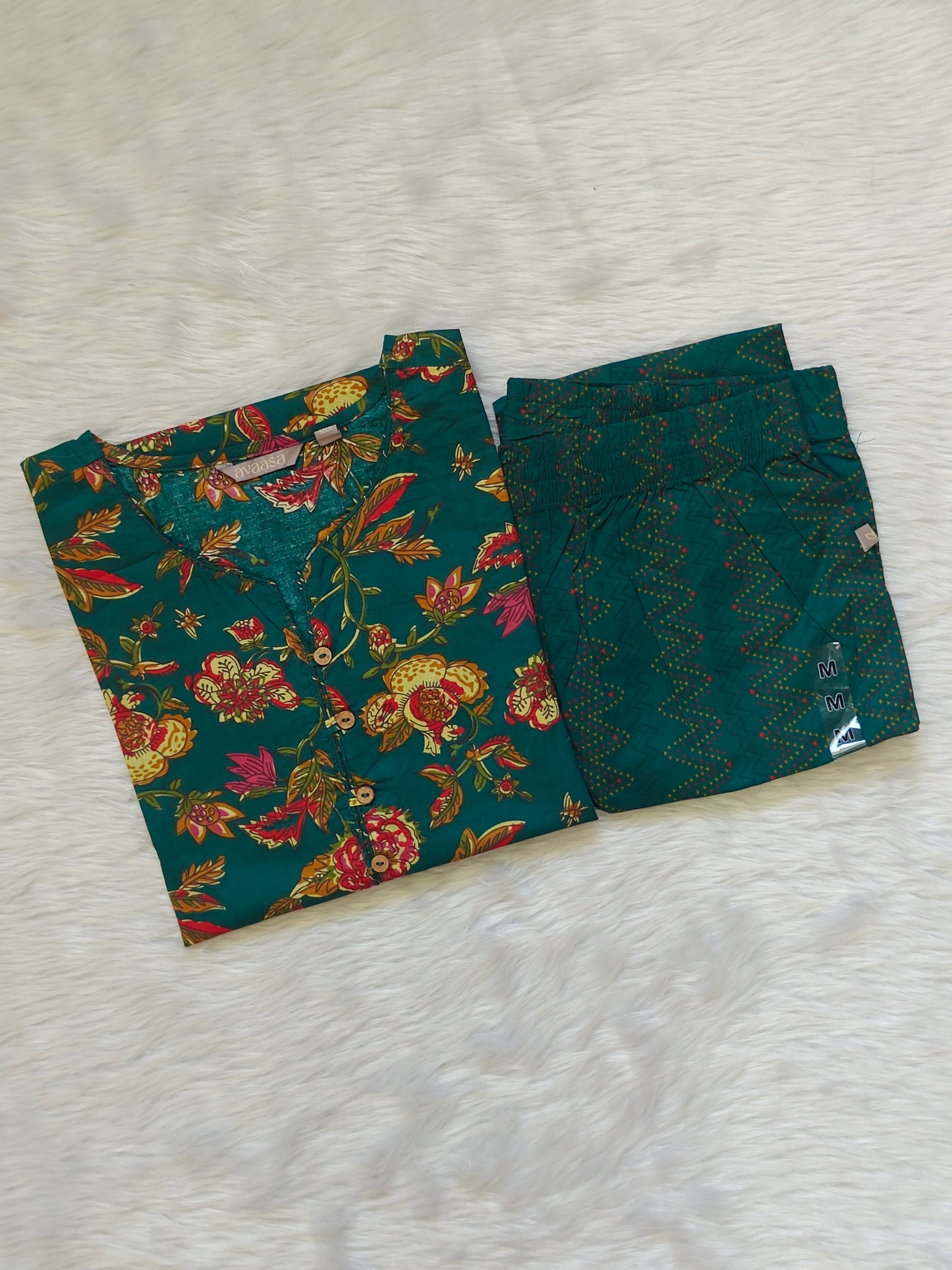 GREEN FLORAL CORD