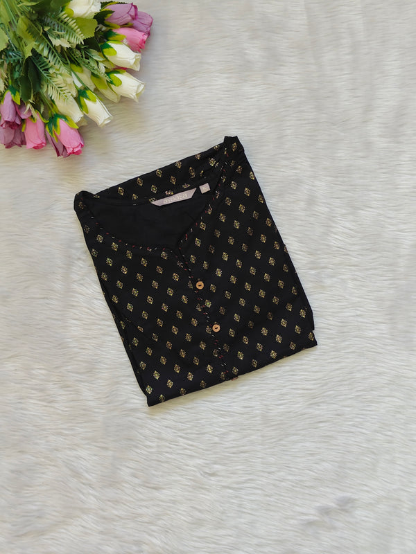 BLACK PRINTED KURT