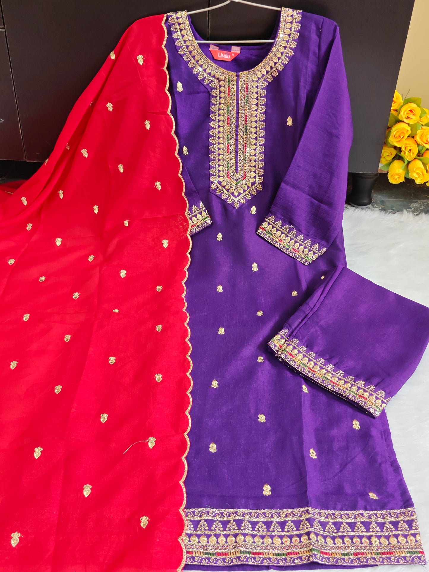 ROYAL BLUE GOLD THREADWORK SET