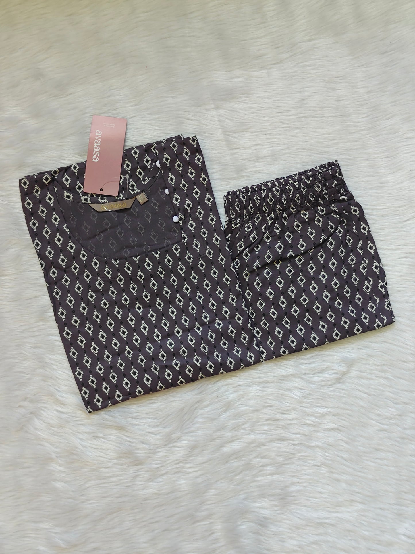 DARK GREY FLORAL CORD