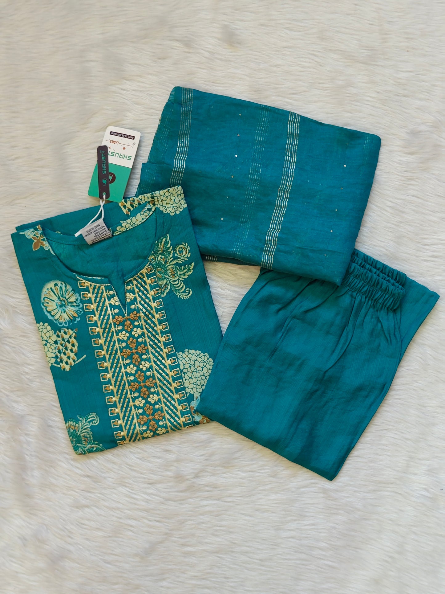 TURQUOISE FLORAL SET