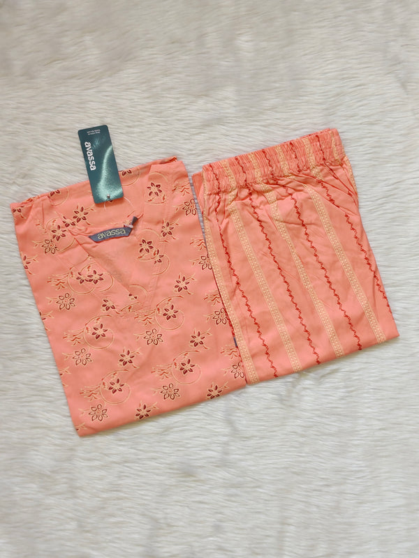 PEACH FLORAL RAYON CORD