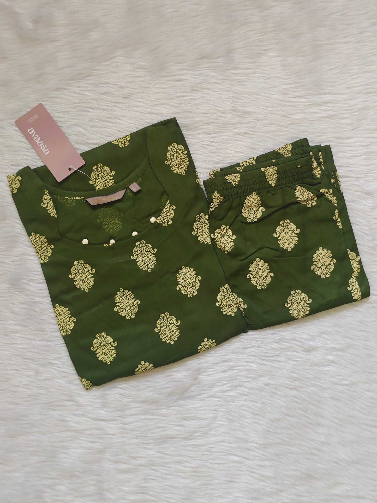 BOTTLE GREEN RAYON CORD