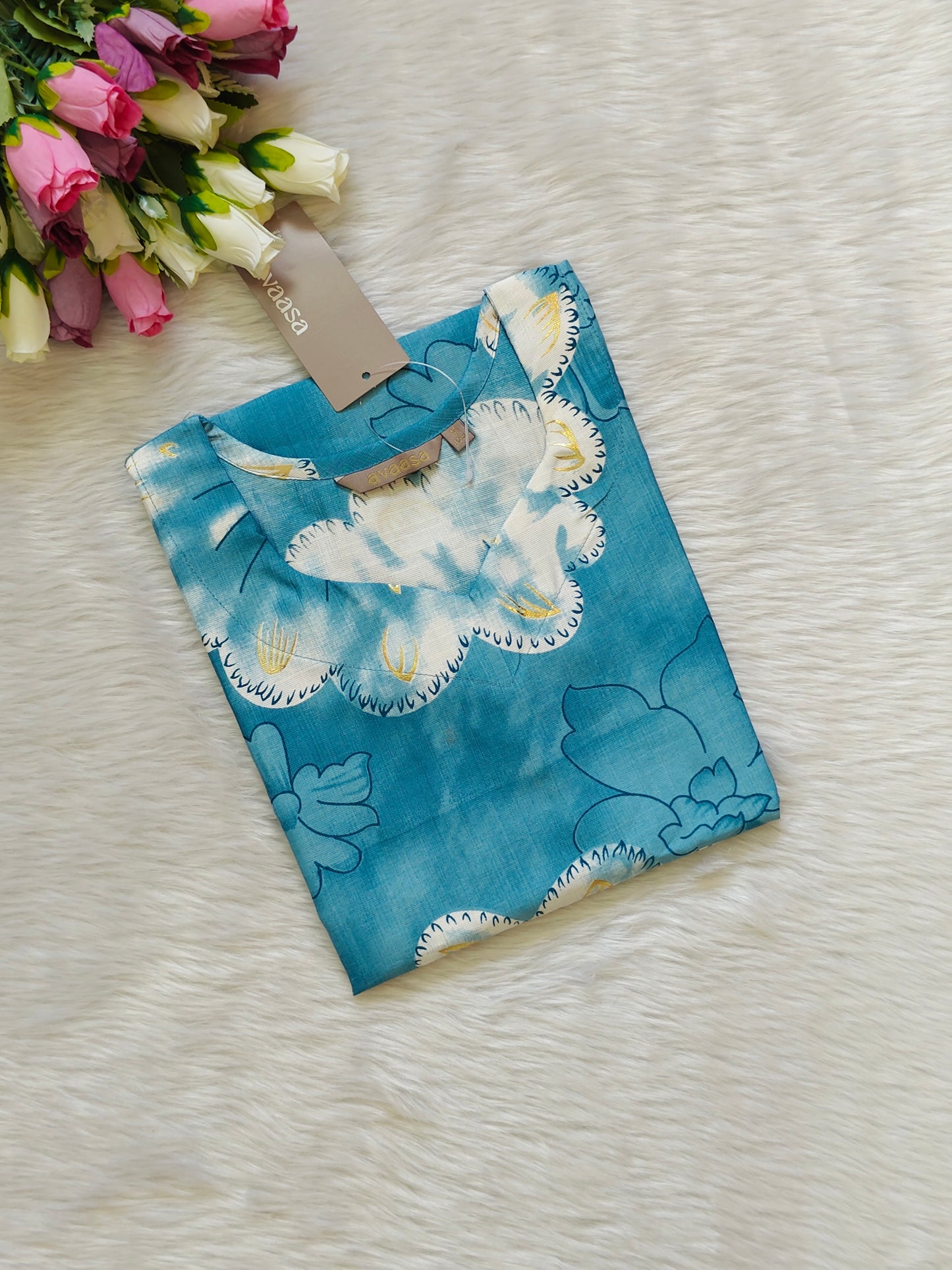 BLUE FLORAL KURTI