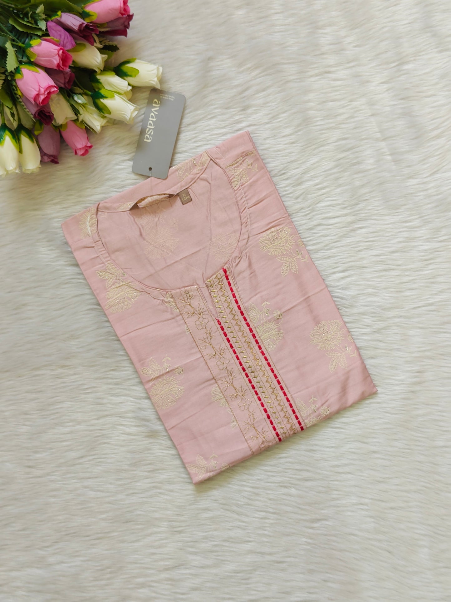 BLUSH PINK FLORAL KURTI