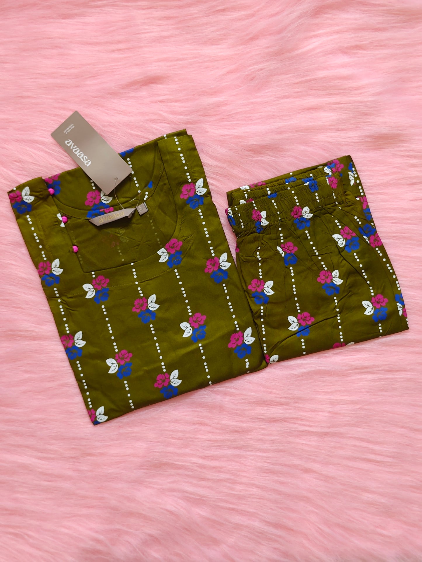 AALI GREEN FLORAL RAYON CORD