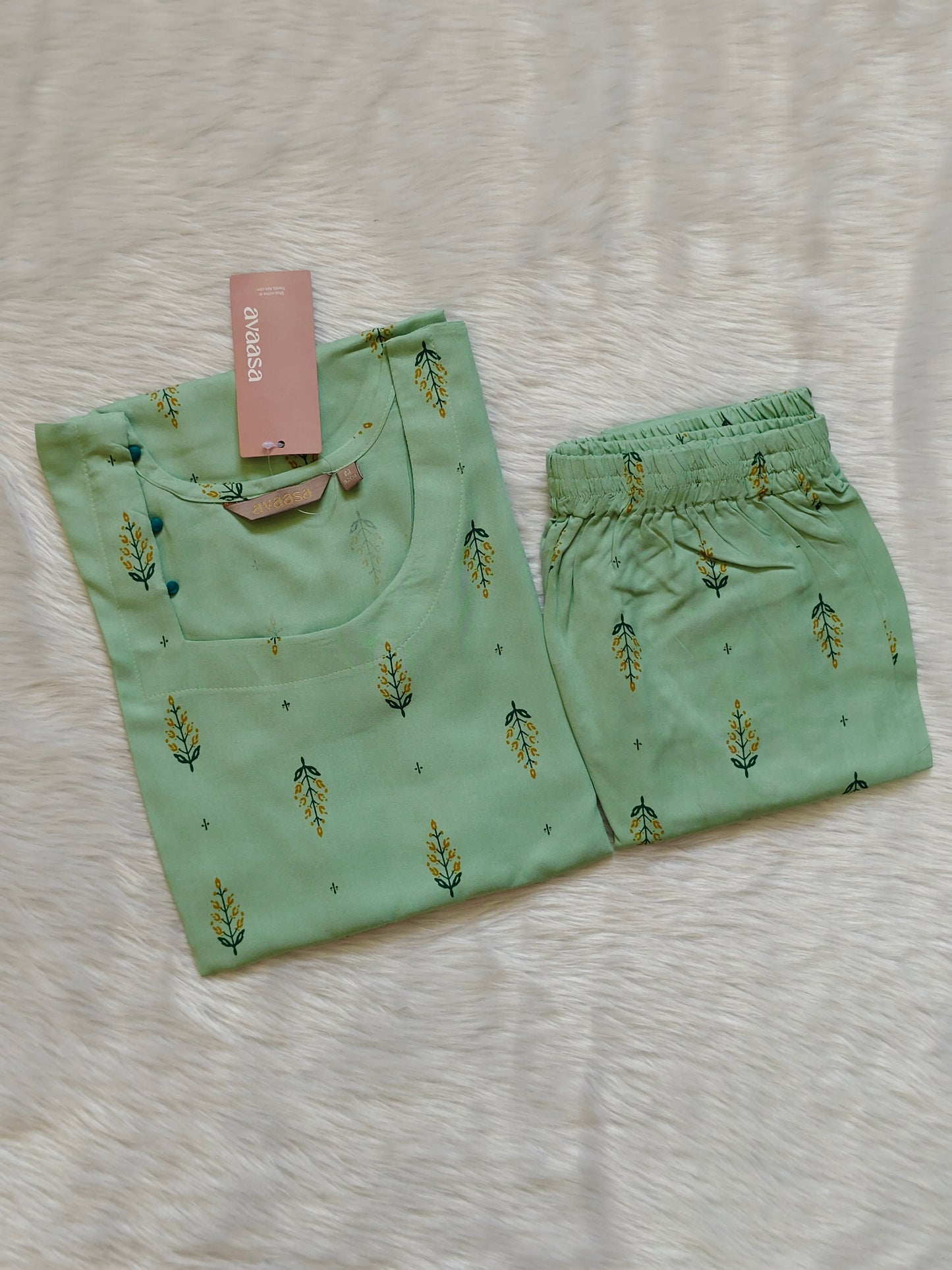 PISTA GREEN FLORAL RAYON CORD