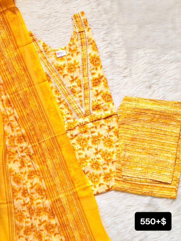 LIGHT YELLOW COTTON SET