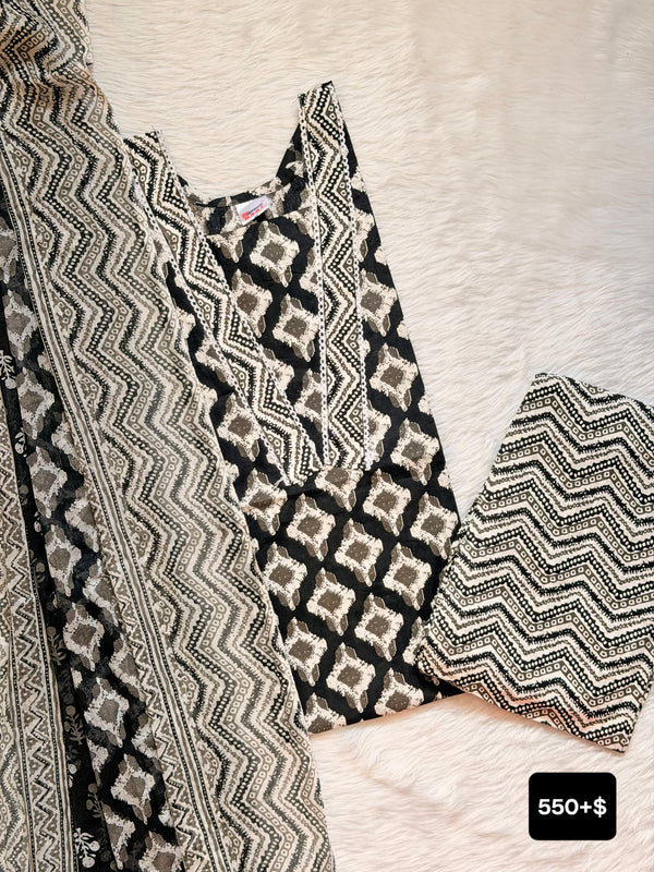 BLACK COTTON SET