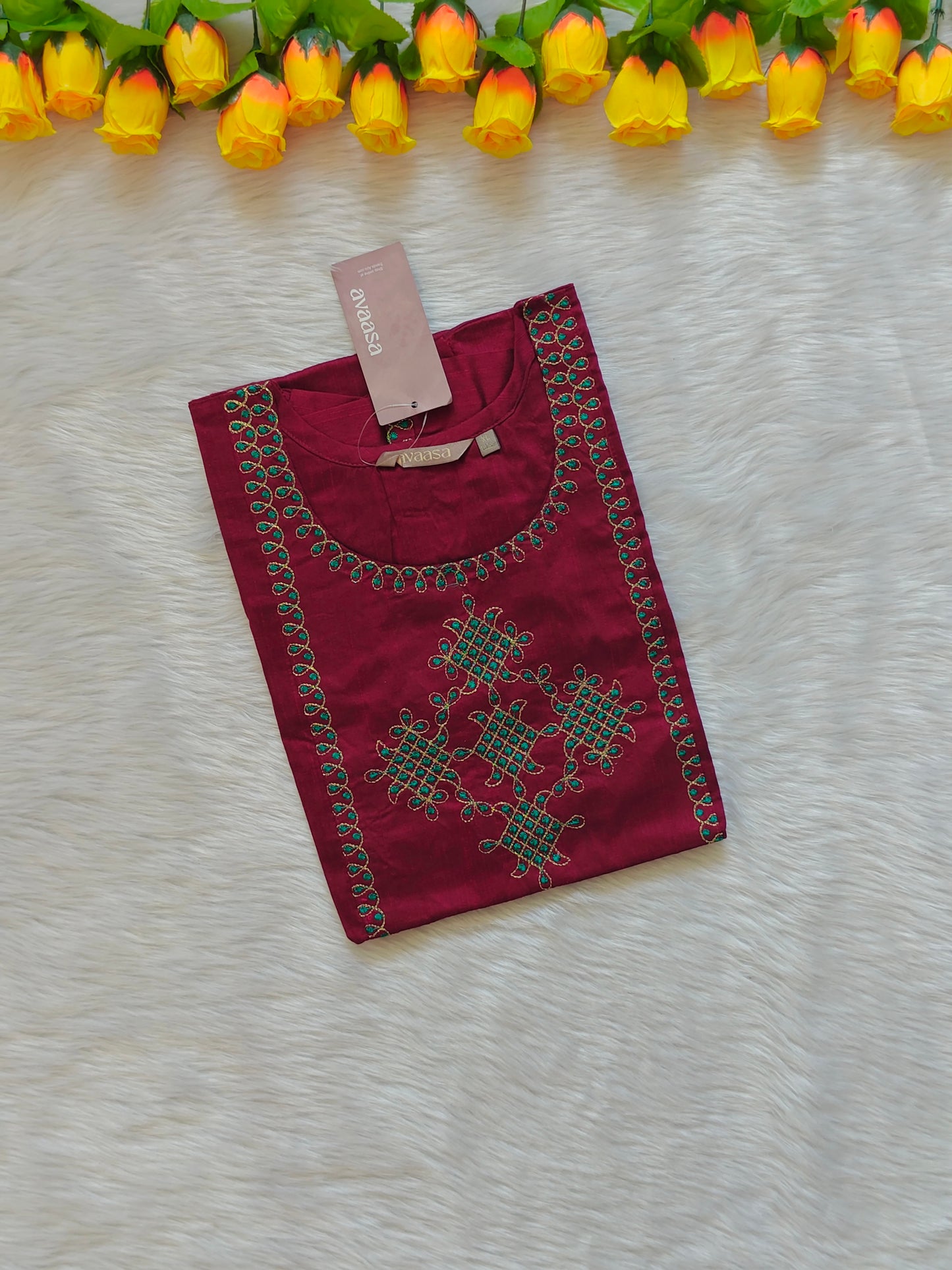 DARK PURPLE KOLAM SILK KURTI