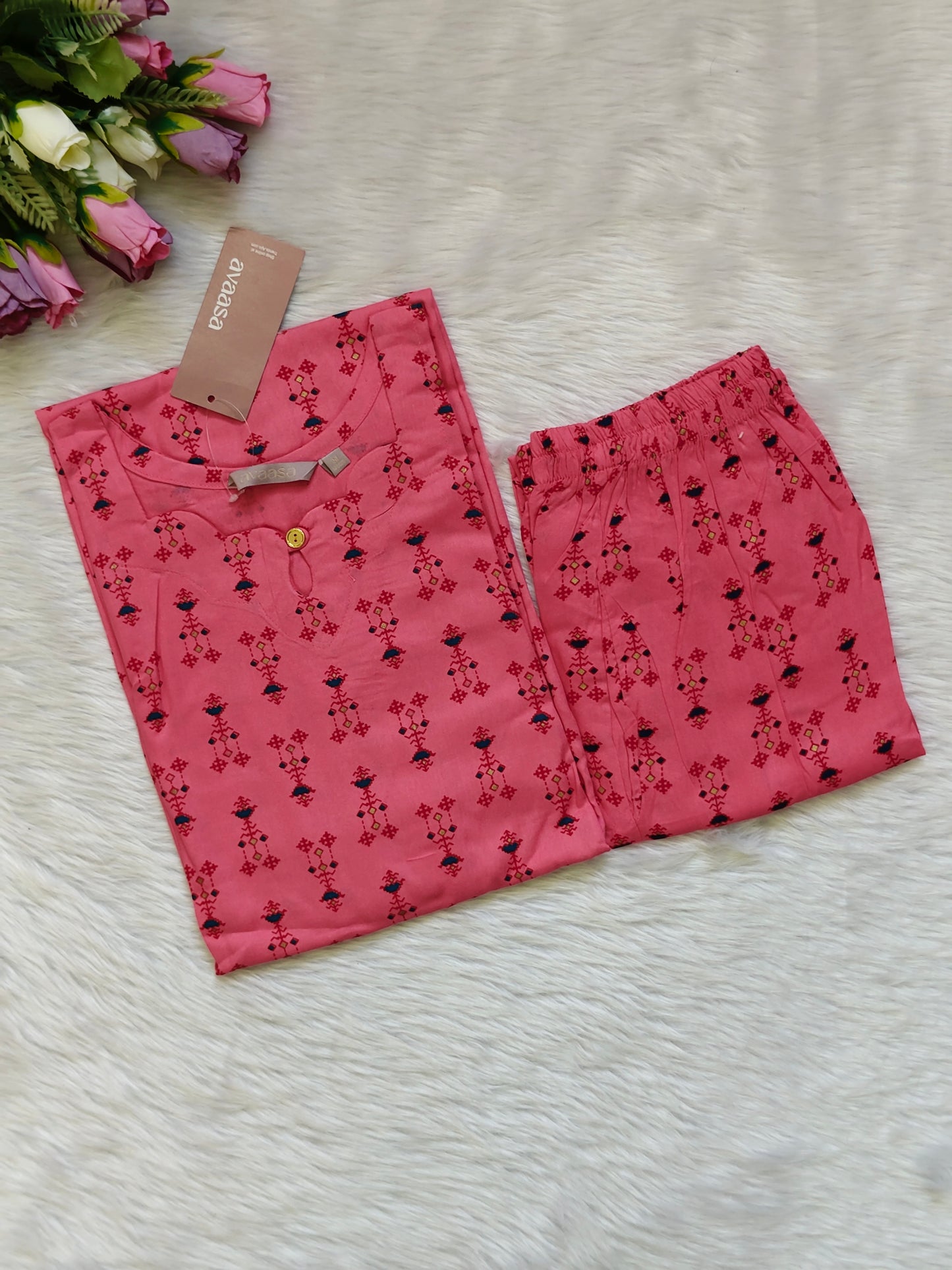 PINK ETHNIC RAYON CORD