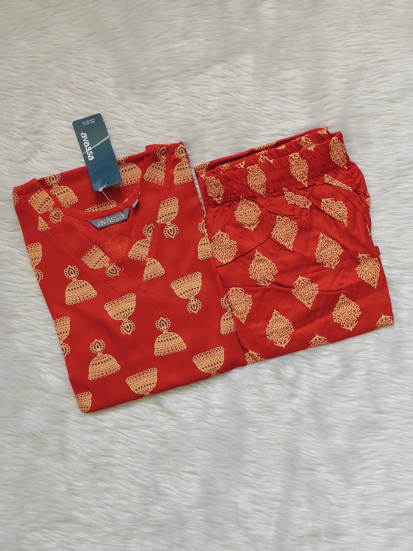 RUST ORANGE RAYON CORD