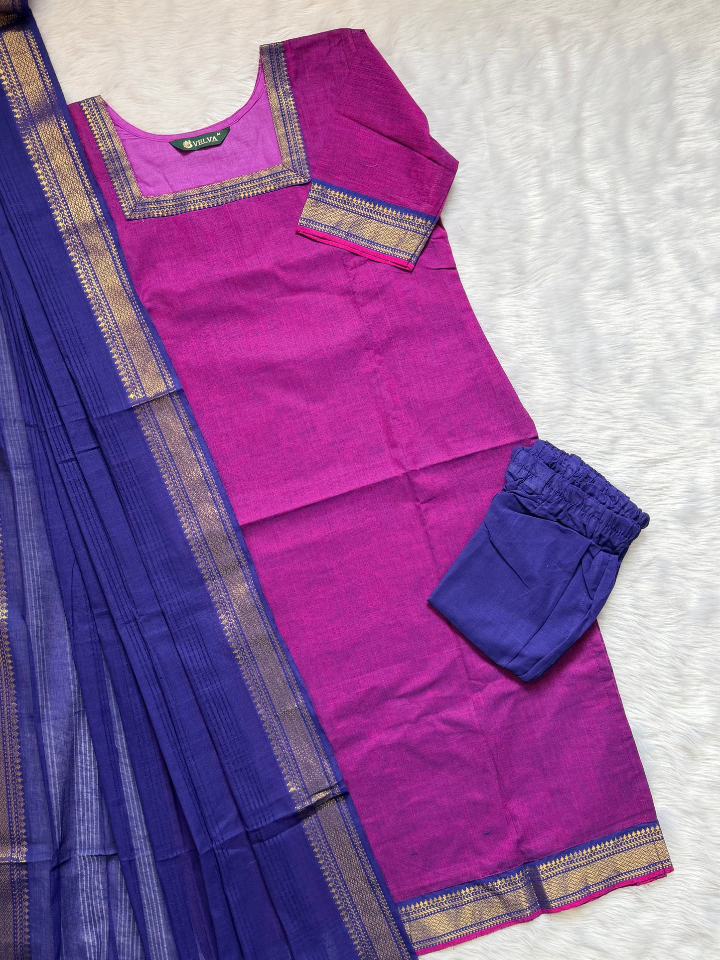 MAUVE PURPLE GOLD ZARI SET