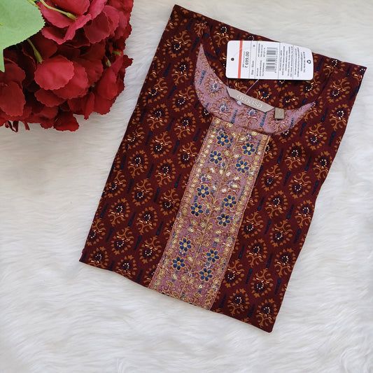 ROYAL BROWN BLOSSOM  KURTI