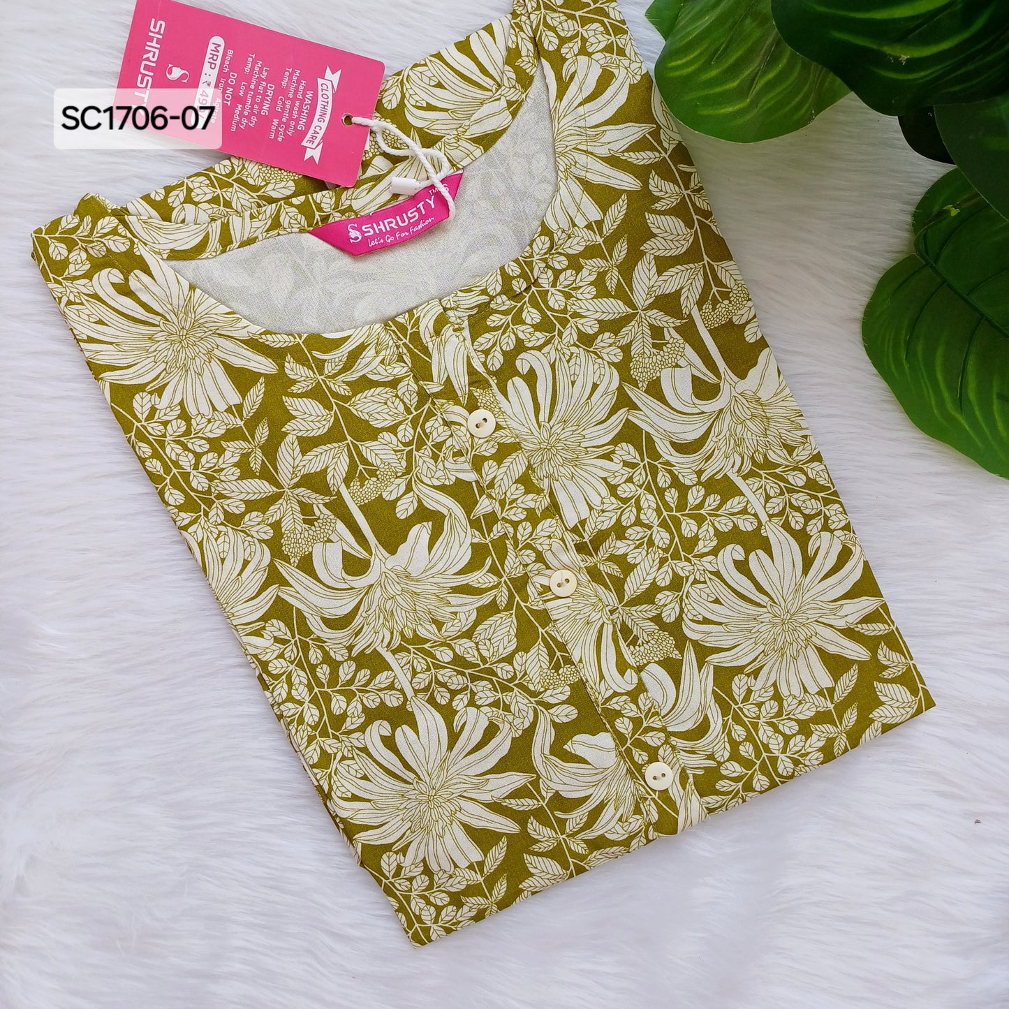 GREEN WHITE KURTI