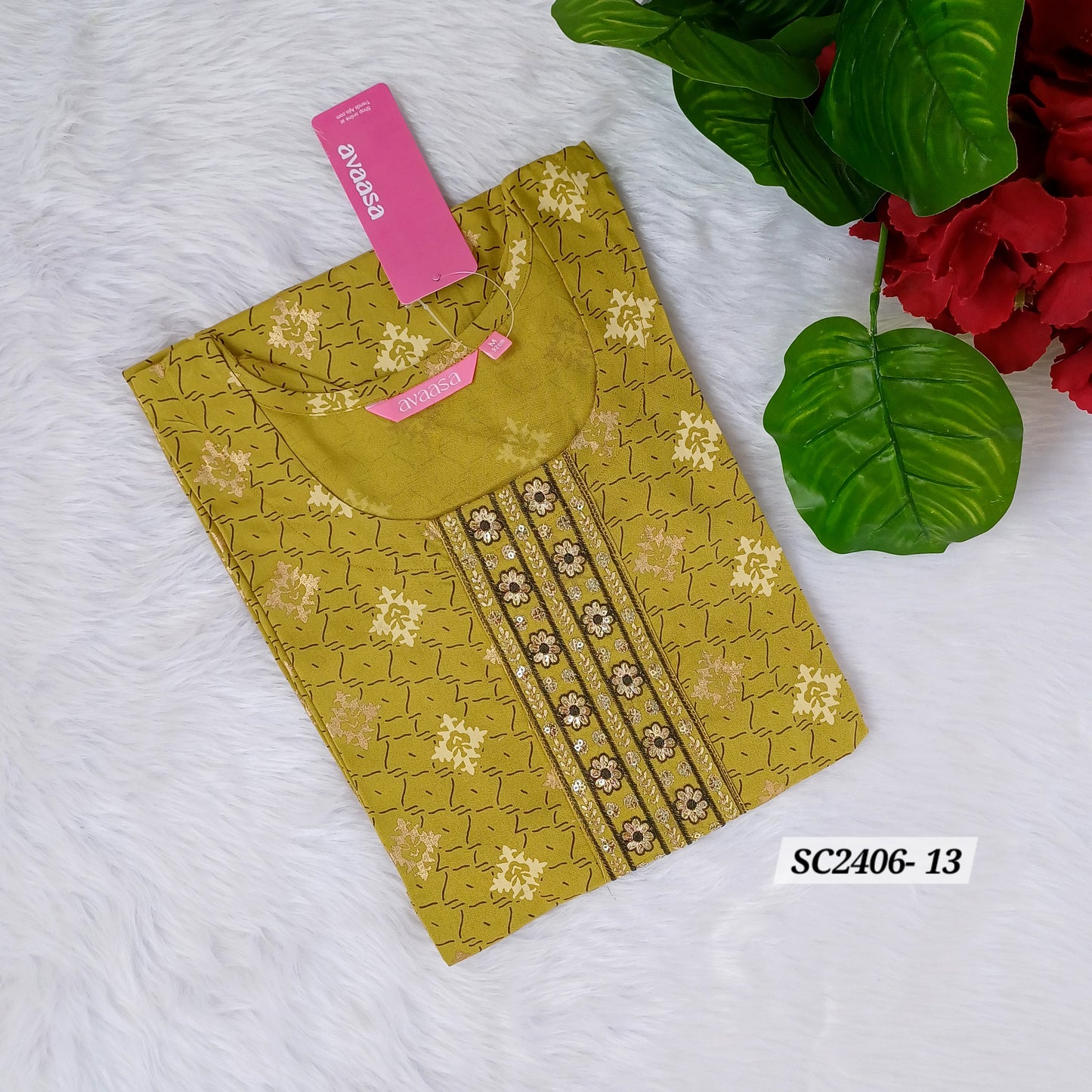 MUSTARD FLORAL KURTI