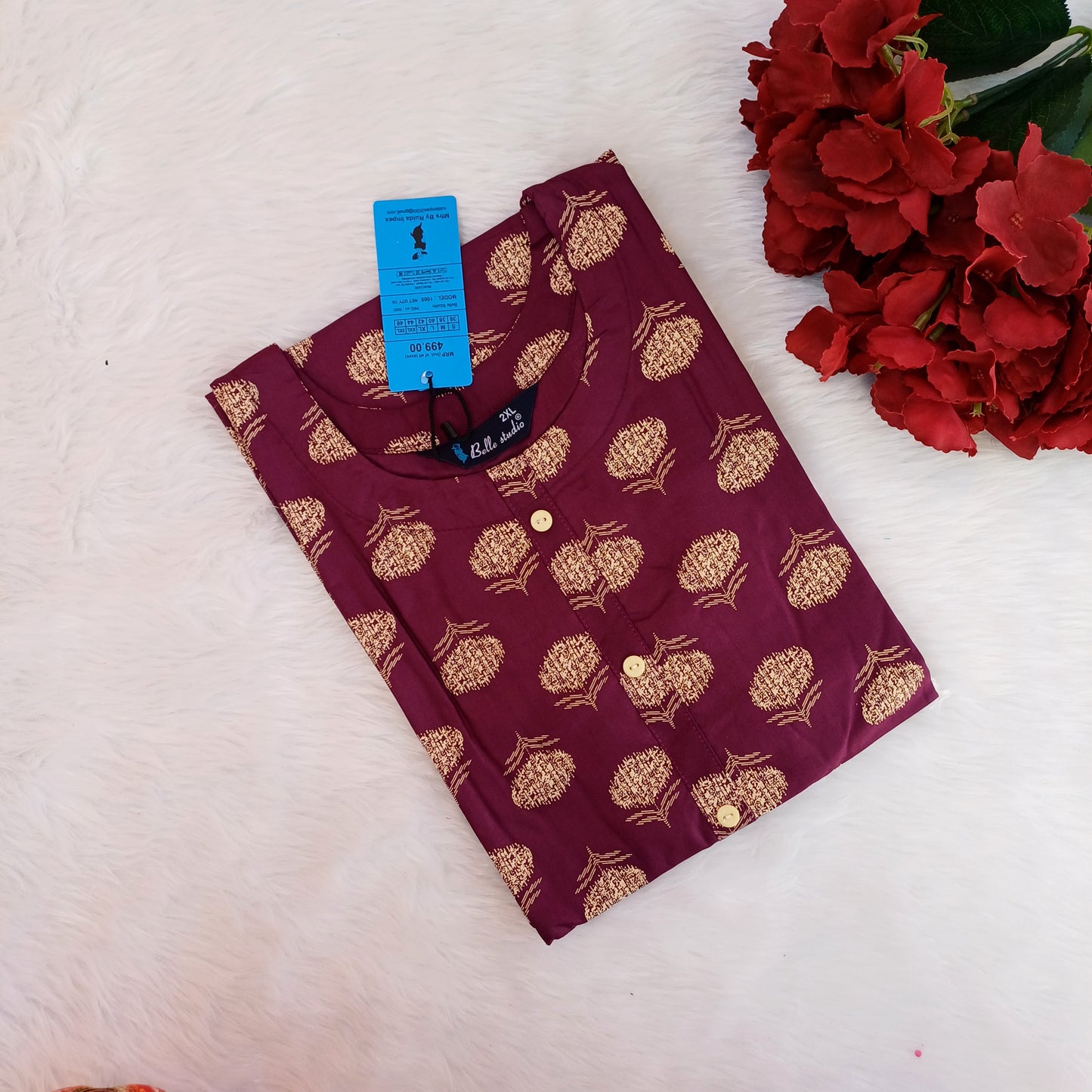 PURPLE FLORAL KURTI