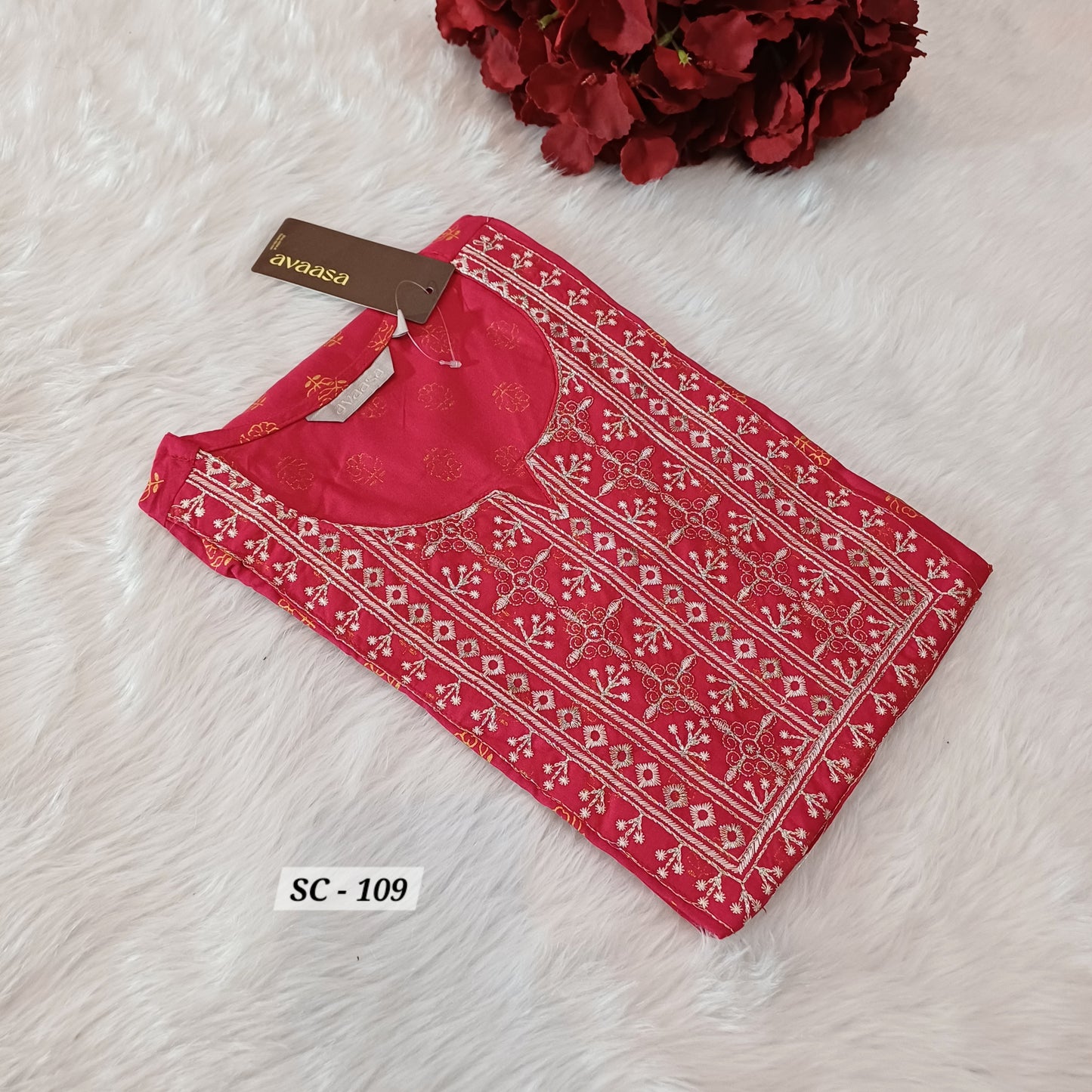 RUBY WHITE EMBROIDERY KURTI