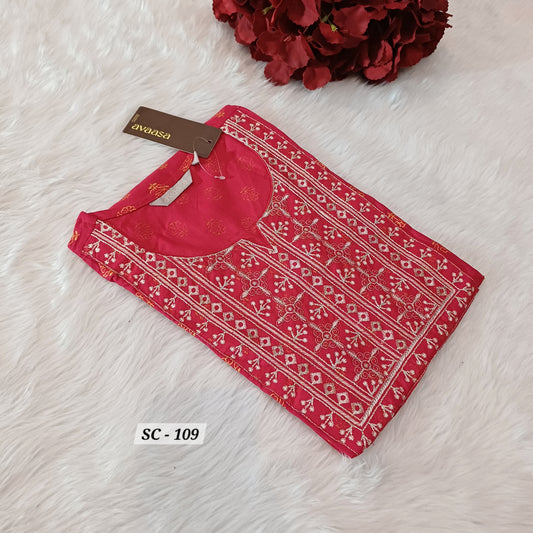 RUBY WHITE EMBROIDERY KURTI