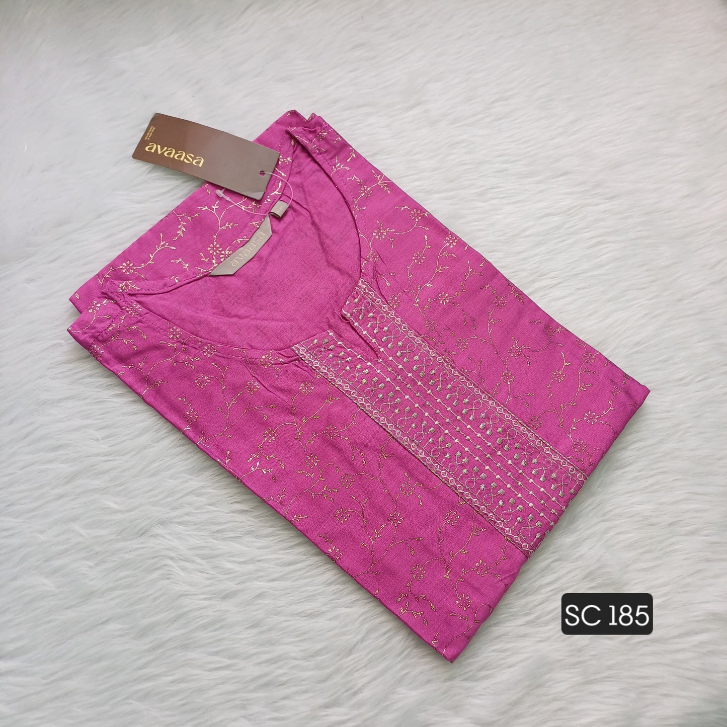 PINK AND GOLDEN PRINT KURTI