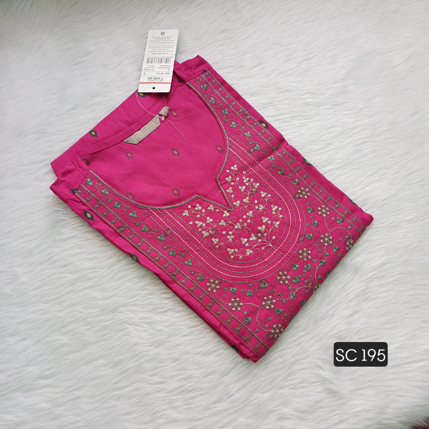 PINK  EMBRO KURTI