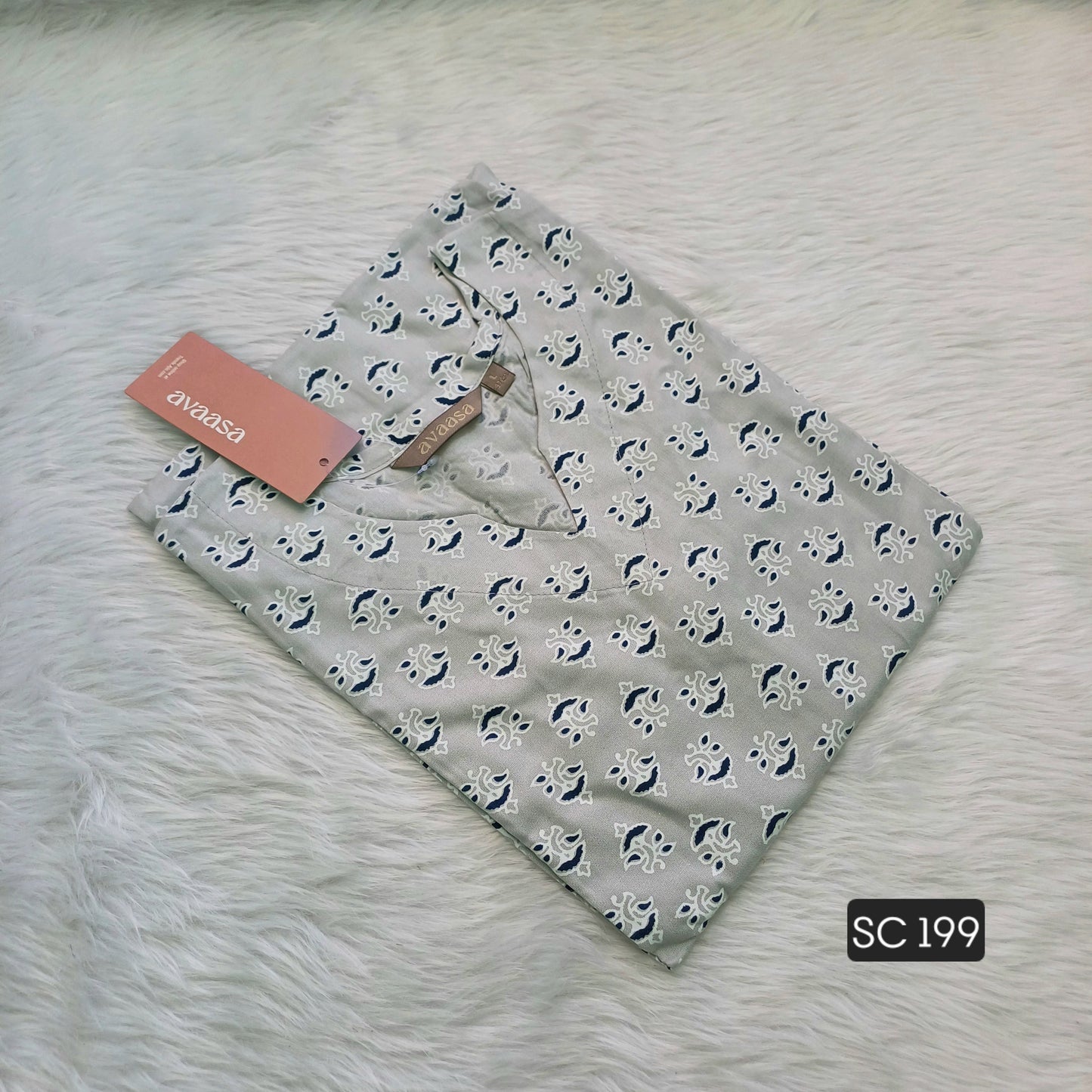 GREY FLORAL KURTI
