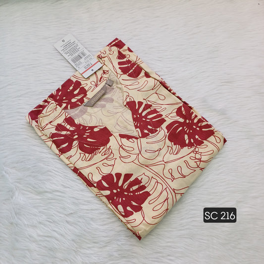 IVORY RED  KURTI