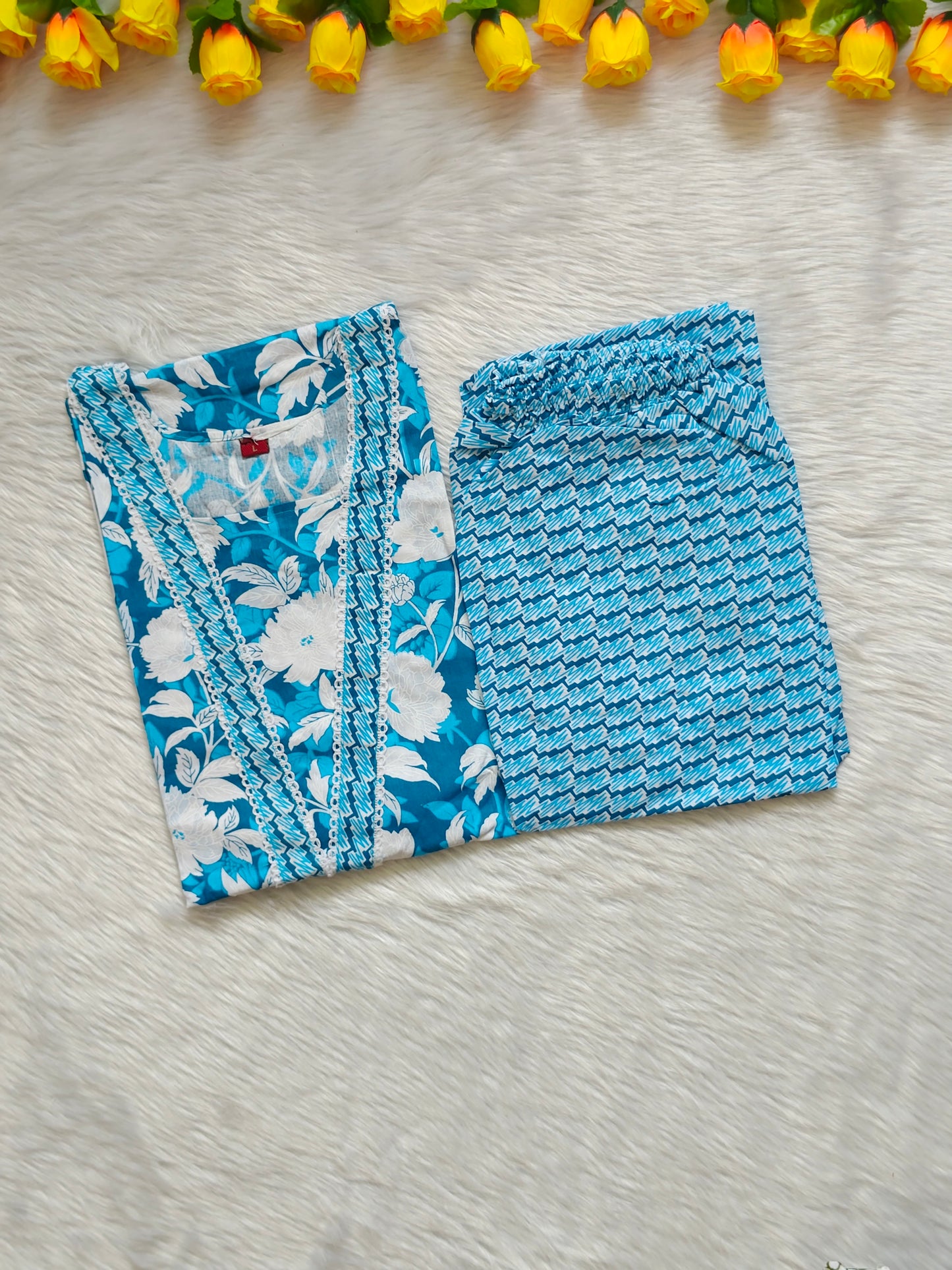 BLUE WHITE COMBO COTTON CORD