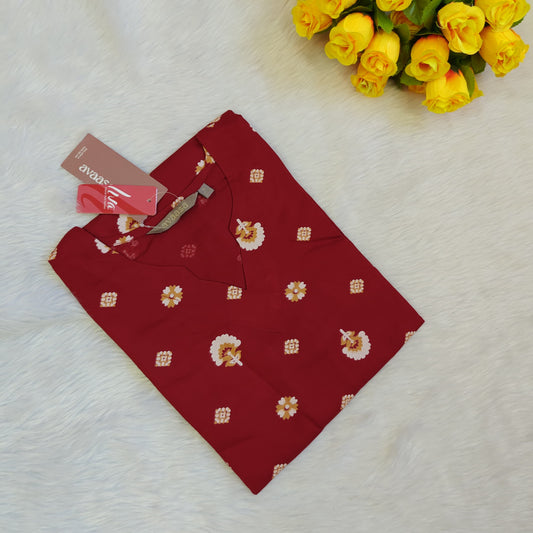 RED FLORAL KURTI