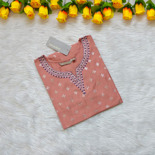 CREAM PINK KURTI