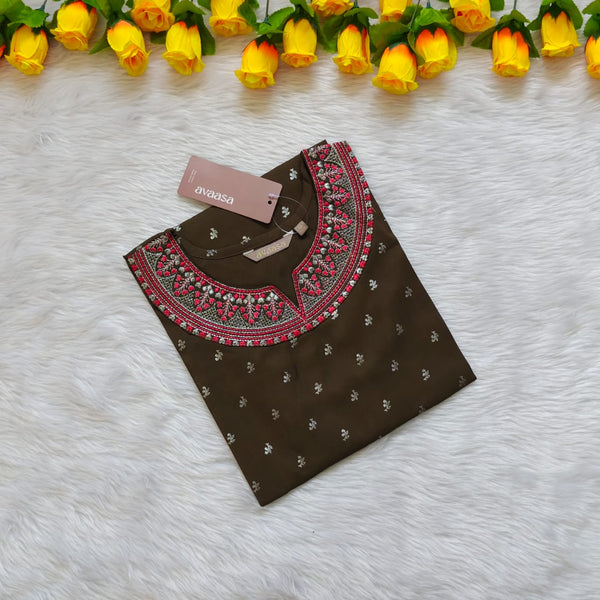 GREEN NECKLACE KURTI