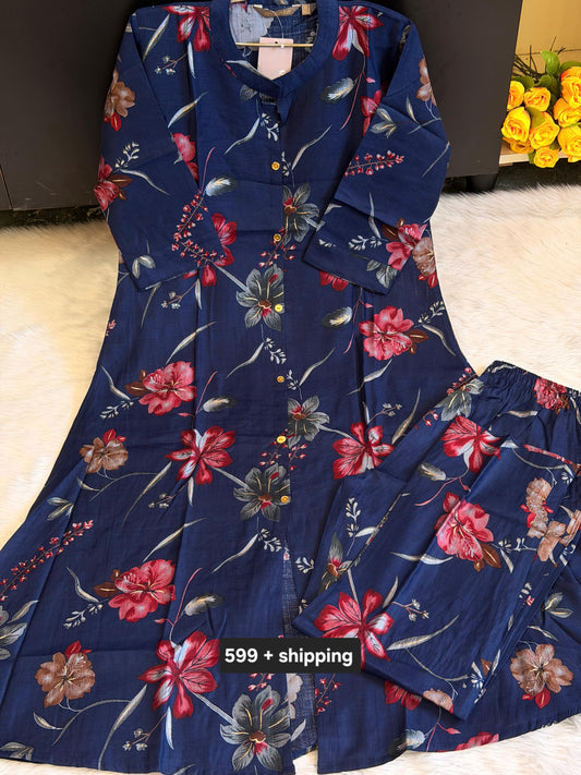 DARK BLUE ALINE CORD