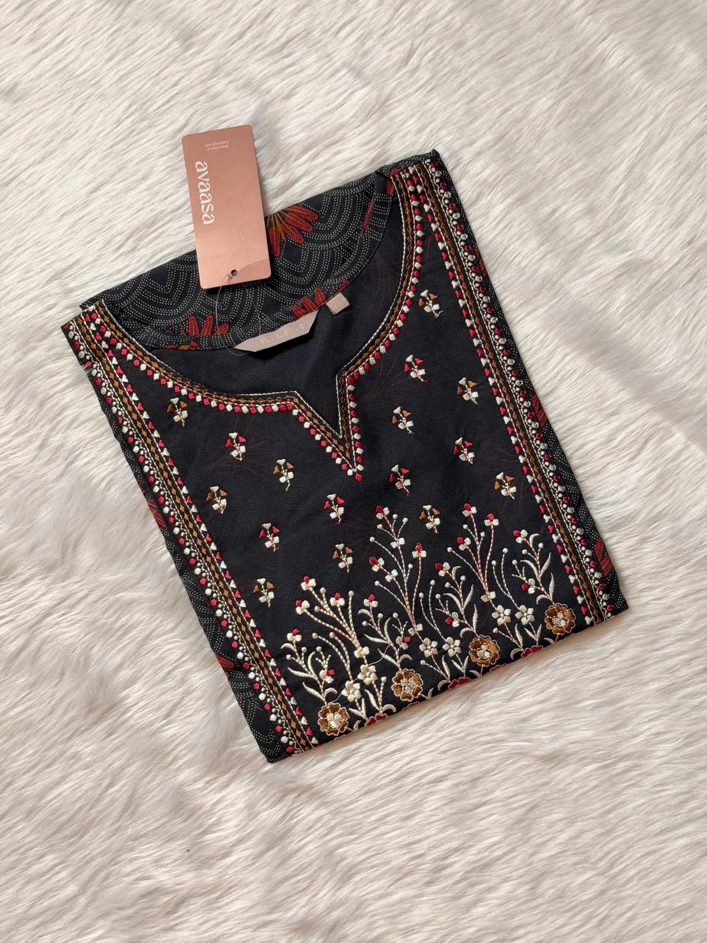 DARK GREY GARDEN  KURTI