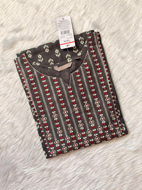 GREY FLORAL KURTI