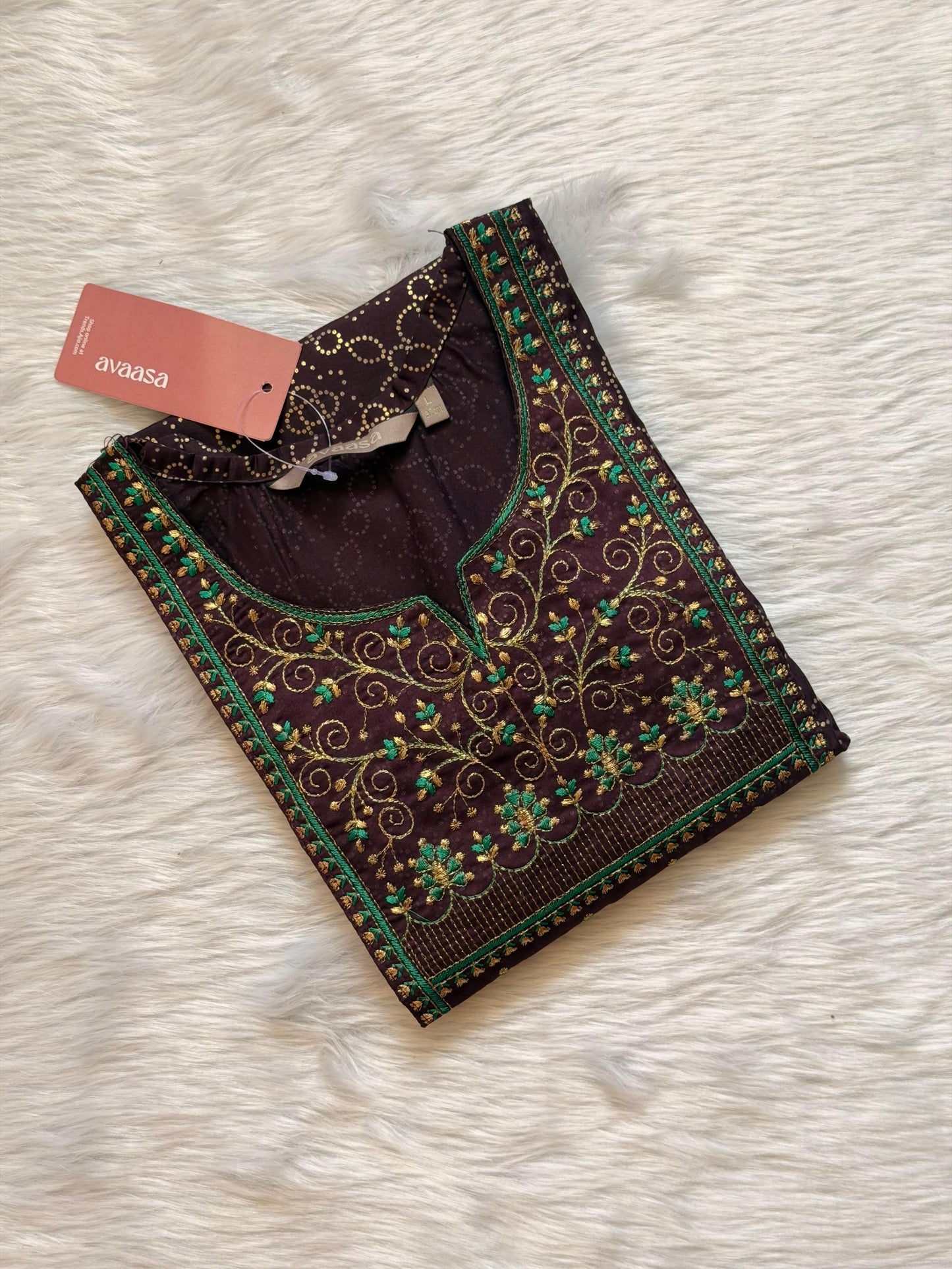 ROYAL BROWN  SILK KURTI