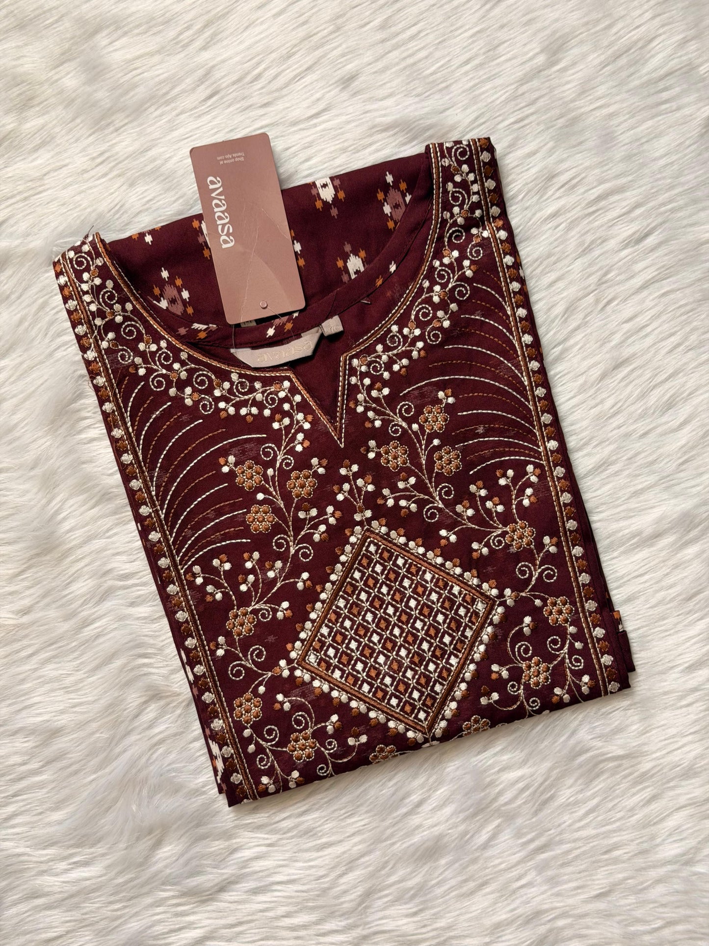 DARK PURPLE EMBROIDERY KURTII