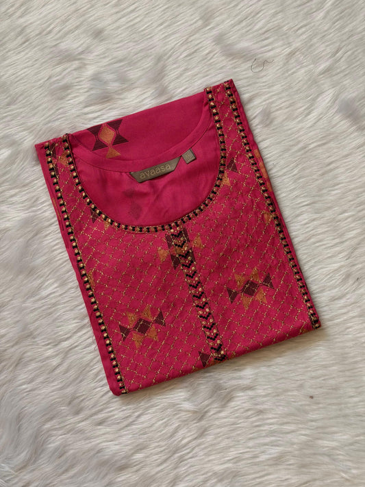 PINK EMBRO  KURTI